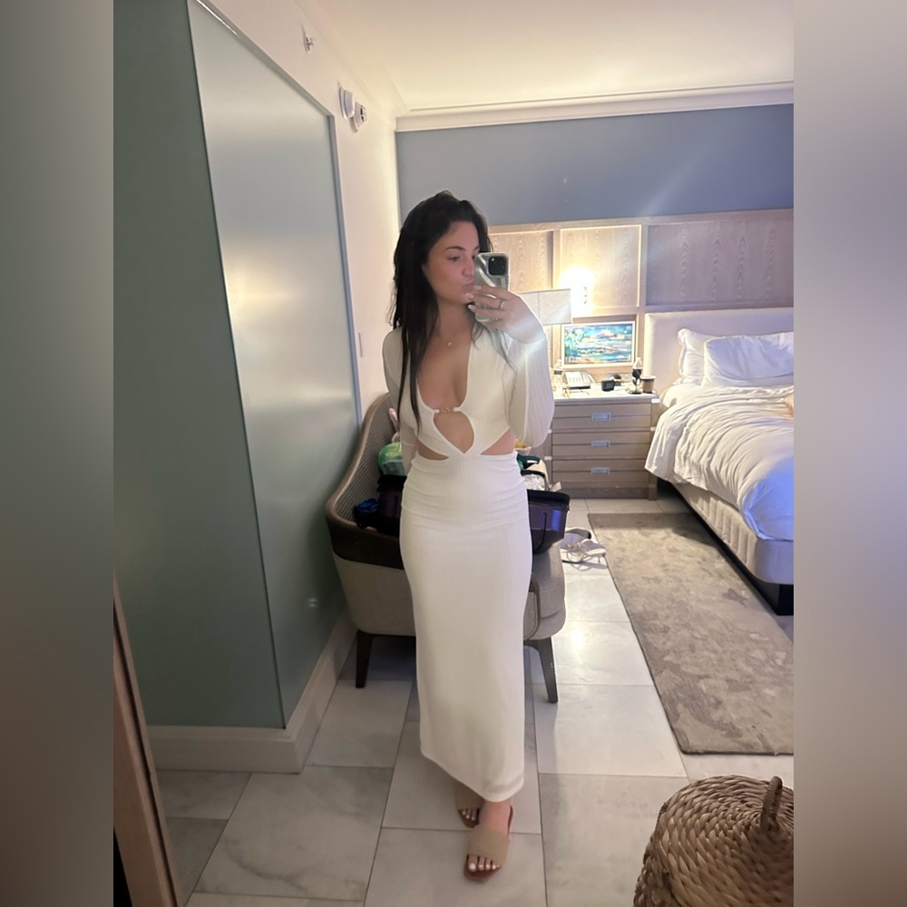 Princess Polly White Cut-Out Maxi Dress